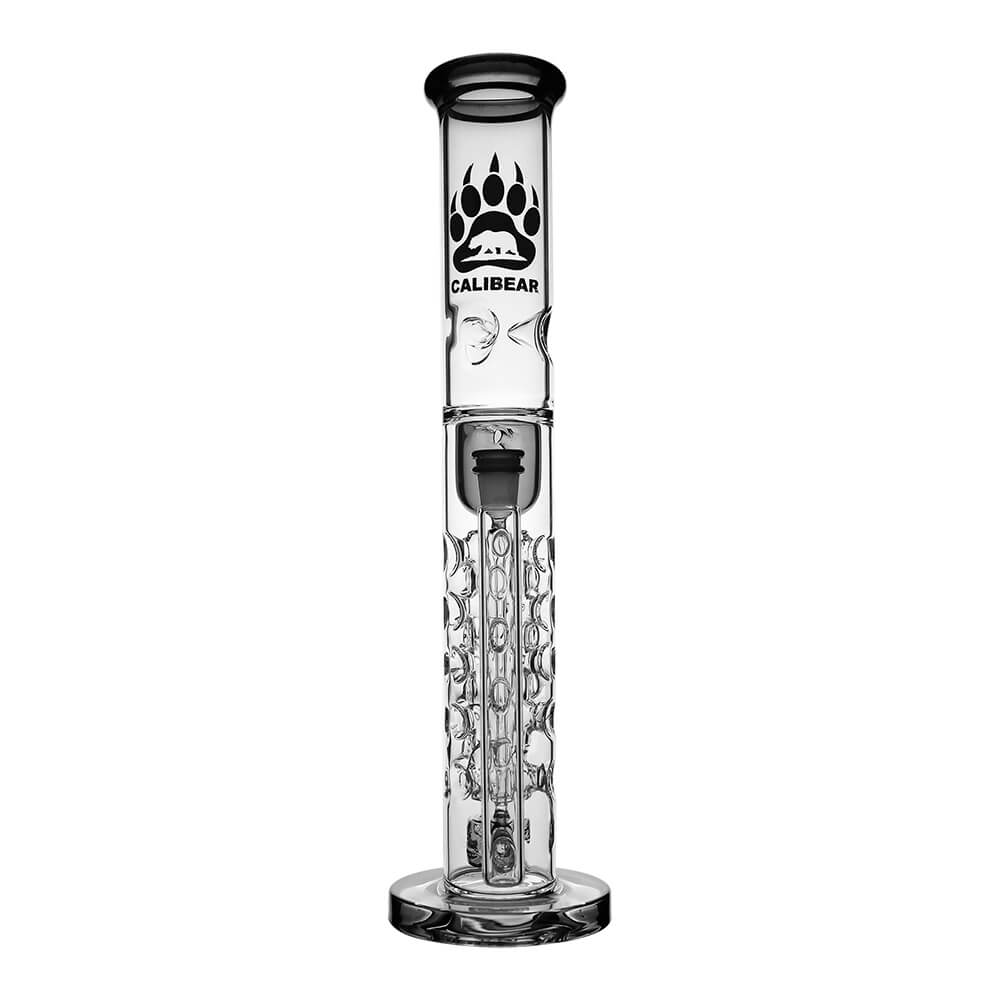 Calibear Premium Flower Straight Fab Torus Tube Incycler (Transparent-Black) with Triseed Perc and internal recycling pathways