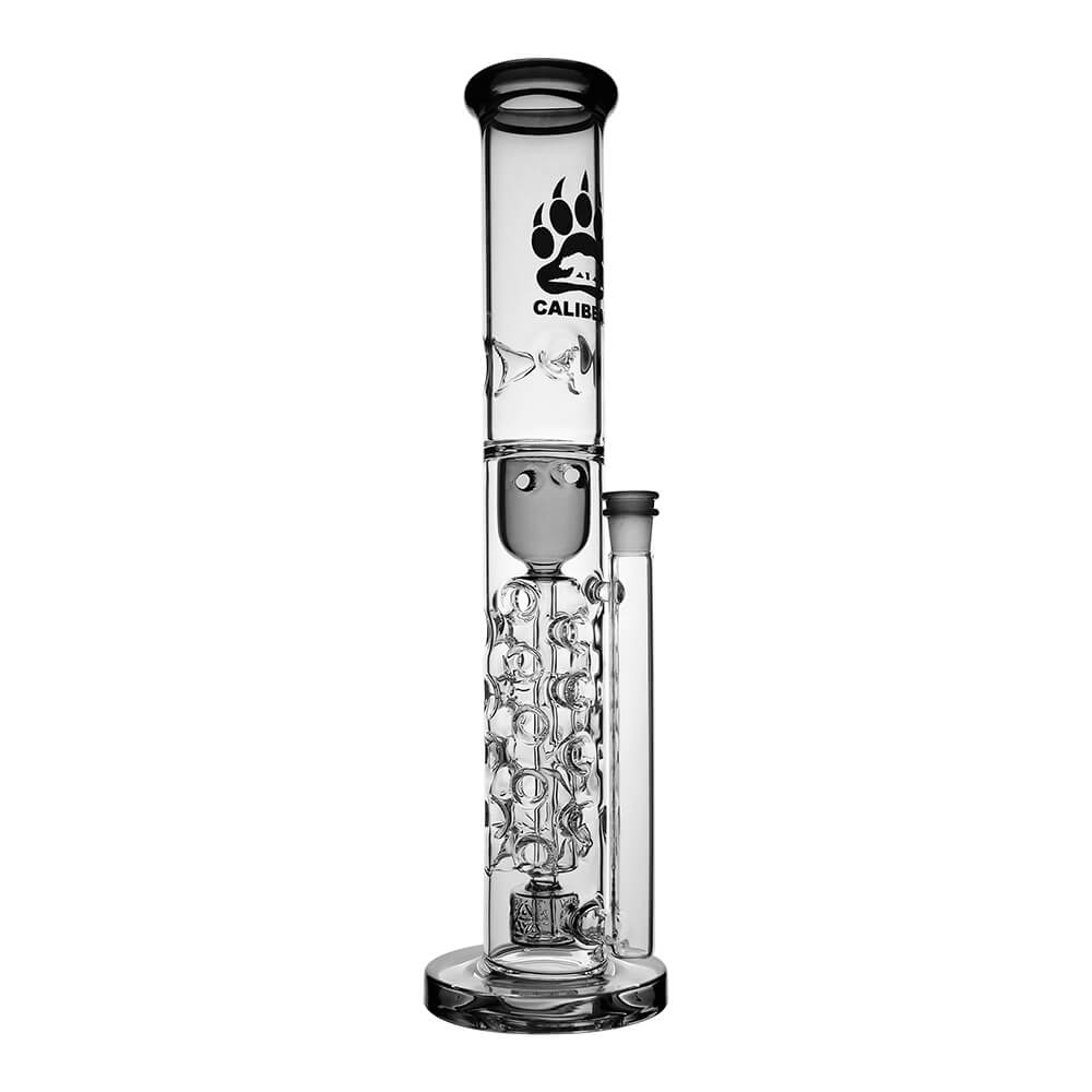 Calibear Premium Flower Straight Fab Torus Tube Incycler (Transparent-Black) with Triseed Perc and internal recycling pathways