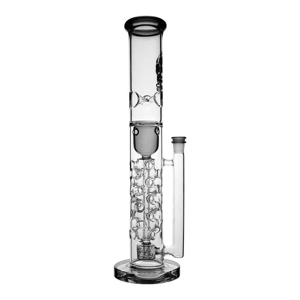 Calibear Premium Flower Straight Fab Torus Tube Incycler (Transparent-Black) with Triseed Perc and internal recycling pathways