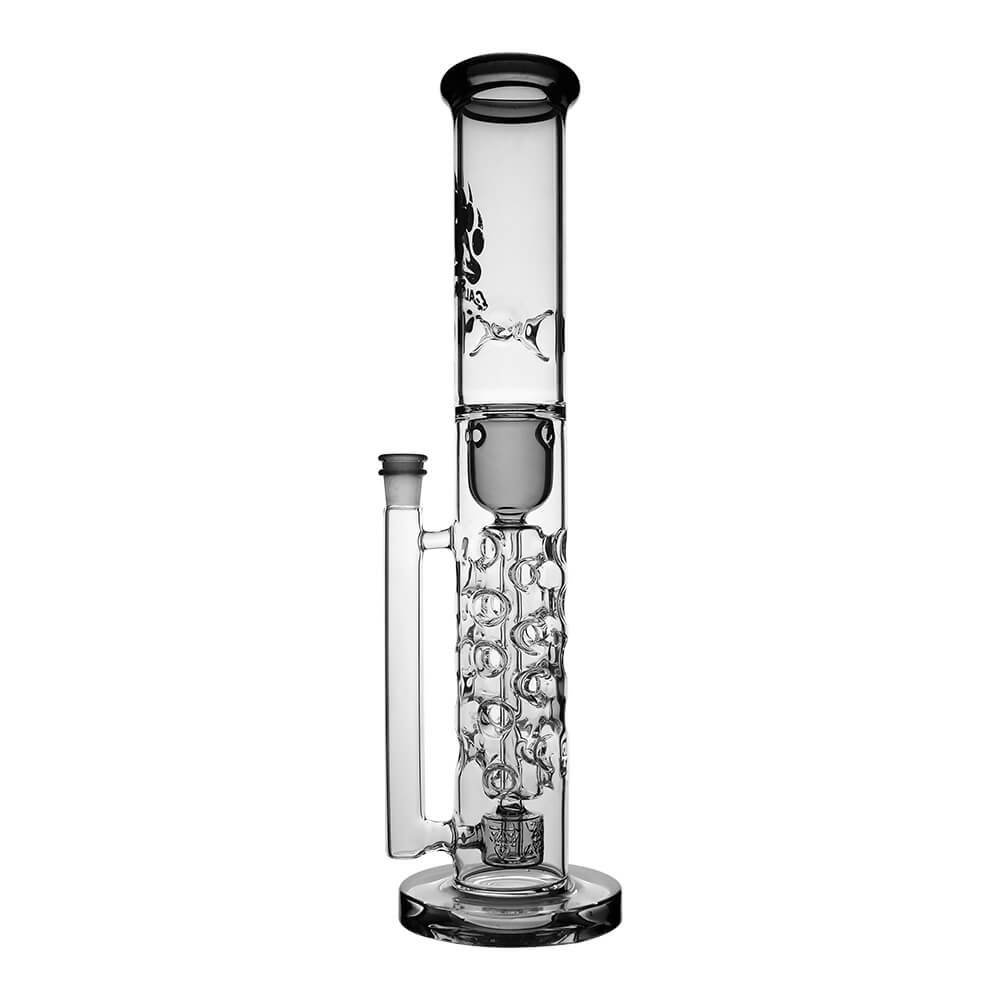 Calibear Premium Flower Straight Fab Torus Tube Incycler (Transparent-Black) with Triseed Perc and internal recycling pathways