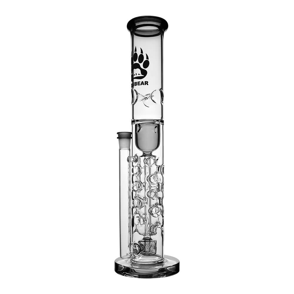 Calibear Premium Flower Straight Fab Torus Tube Incycler (Transparent-Black) with Triseed Perc and internal recycling pathways