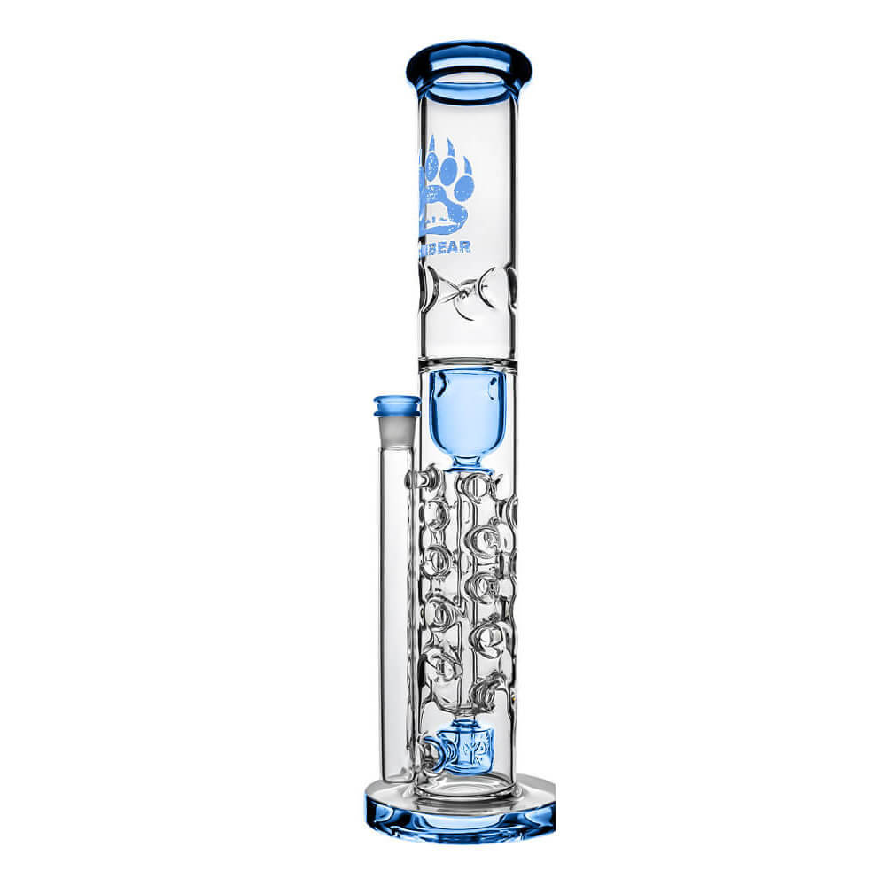 Calibear Premium Flower Straight Fab Torus Tube Incycler (Transparent-Black) with Triseed Perc and internal recycling pathways
