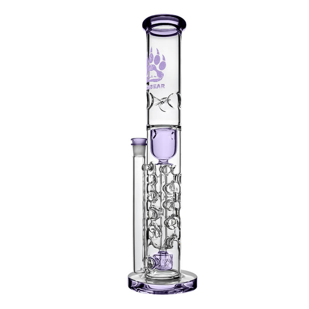 Calibear Premium Flower Straight Fab Torus Tube Incycler (Transparent-Black) with Triseed Perc and internal recycling pathways