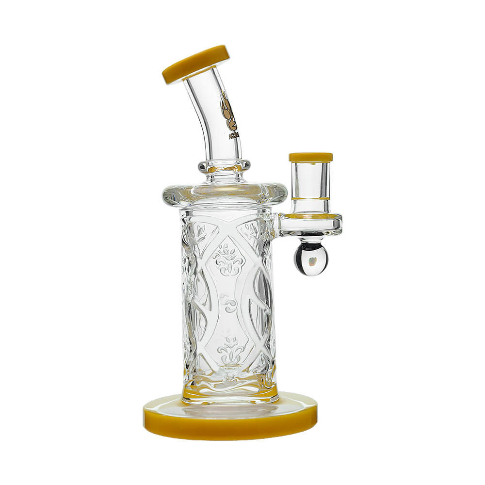 PREMIUM WALL PERC DAB RIG W/OPAL- Premium borosilicate glass dab rig from Calibear Glass. Ideal for dabbing, providing smooth hits and durability. Shop high-quality dab rigs, water pipes, bongs, erig glasses and glass smoking accessories at Calibear Glass