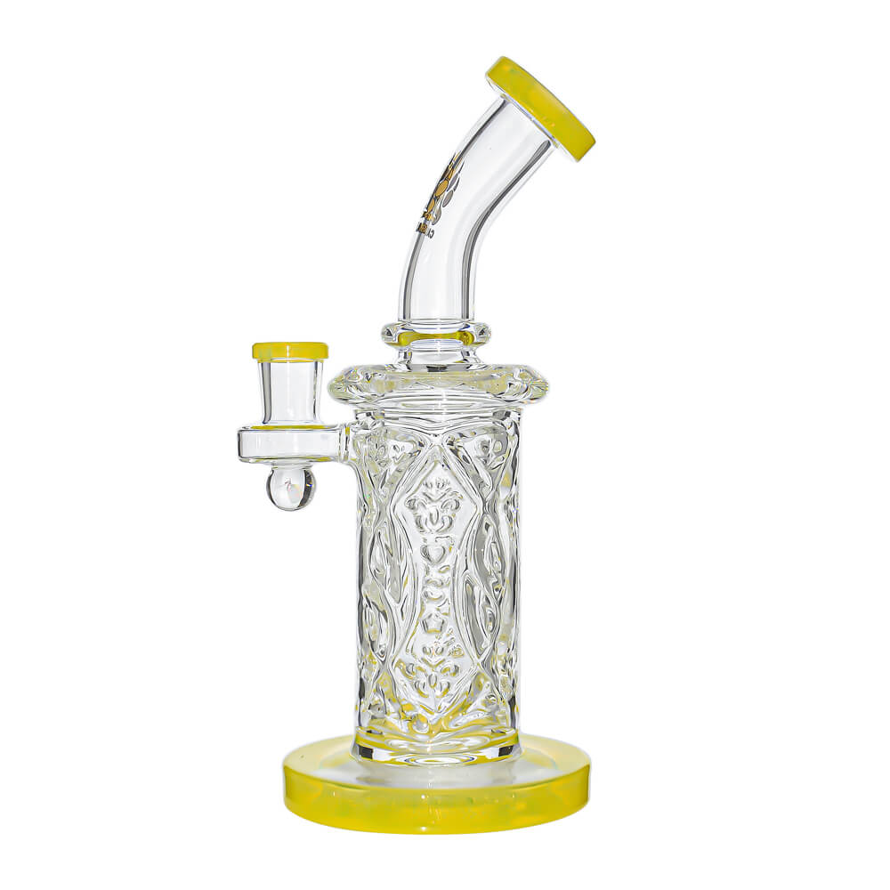 PREMIUM WALL PERC DAB RIG W/OPAL- Premium borosilicate glass dab rig from Calibear Glass. Ideal for dabbing, providing smooth hits and durability. Shop high-quality dab rigs, water pipes, bongs, erig glasses and glass smoking accessories at Calibear Glass
