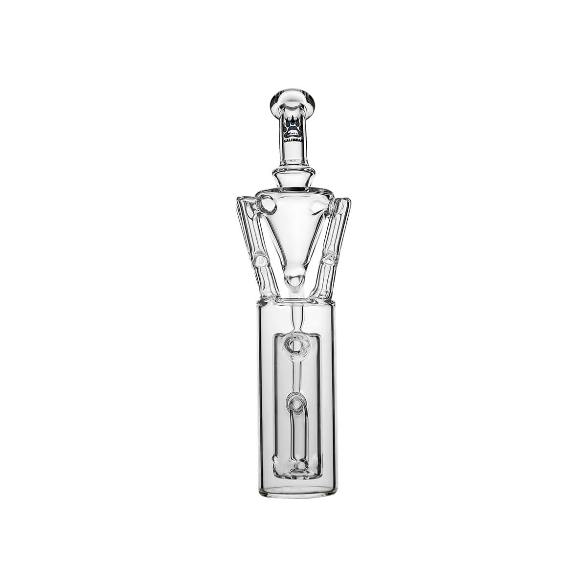 Calibear Quad Recycler Glass Attachment (Clear) with four-arm recycler chamber and internal perc for Dr. Dabber Switch GO