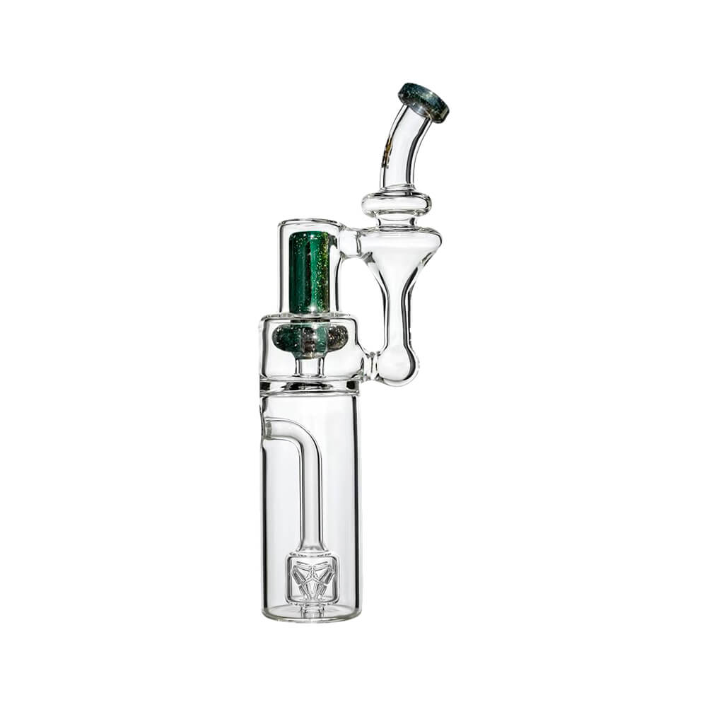 Calibear ghostgreen dichro RBR Recycler Glass Attachment for Dr. Dabber Switch Go with Refined Bell Recycler design and ghostgreen dichro borosilicate glass