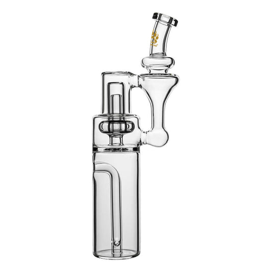 Calibear clear RBR Recycler Glass Attachment for Dr. Dabber Switch Go with Refined Bell Recycler design and clear borosilicate glass