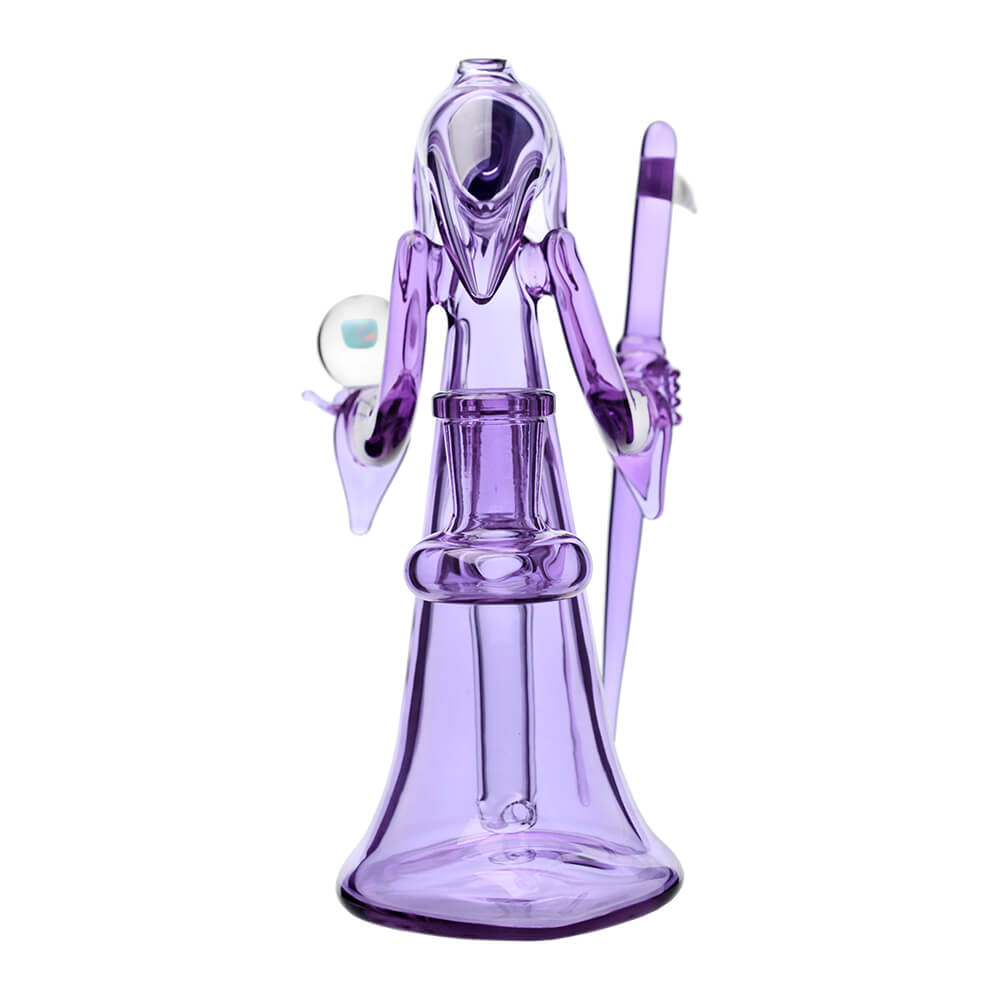 CALIBEAR REAPER RIG WITH REMOVABLE SCYTHE DABBER-Premium borosilicate glass dab rig from Calibear Glass. Ideal for dabbing, providing smooth hits and durability. Shop high-quality dab rigs, water pipes, bongs, erig glasses and glass smoking accessories at Calibear Glass. Elevate your smoking experience with a durable and stylish glass dab rig. Free shipping on all orders