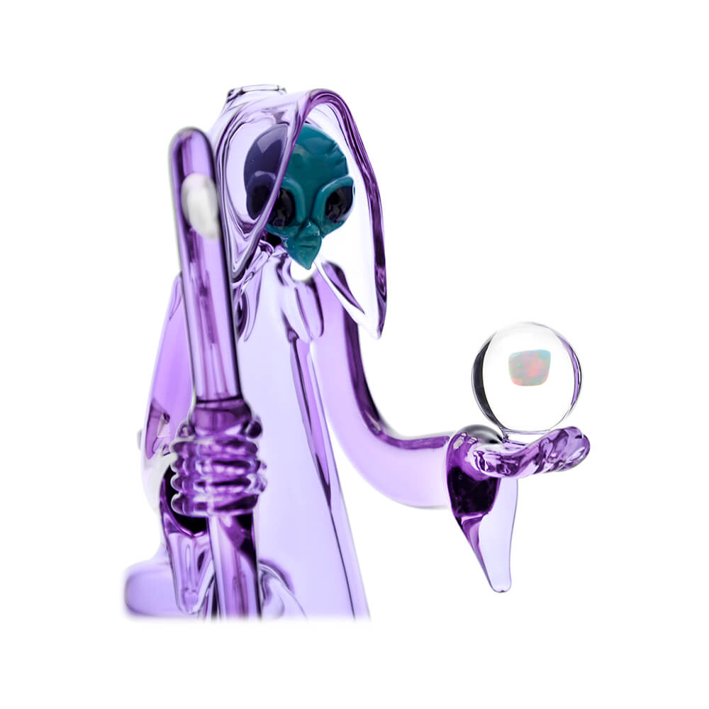 CALIBEAR REAPER RIG WITH REMOVABLE SCYTHE DABBER-Premium borosilicate glass dab rig from Calibear Glass. Ideal for dabbing, providing smooth hits and durability. Shop high-quality dab rigs, water pipes, bongs, erig glasses and glass smoking accessories at Calibear Glass. Elevate your smoking experience with a durable and stylish glass dab rig. Free shipping on all orders