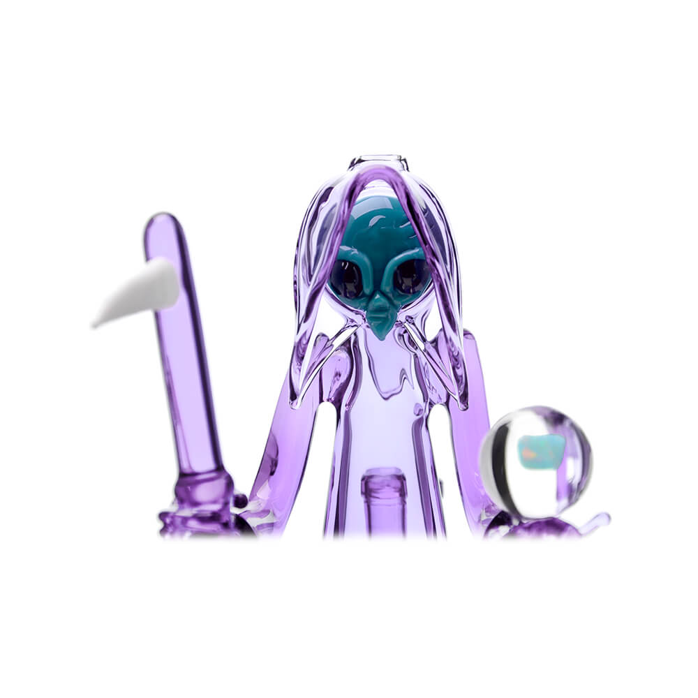 CALIBEAR REAPER RIG WITH REMOVABLE SCYTHE DABBER-Premium borosilicate glass dab rig from Calibear Glass. Ideal for dabbing, providing smooth hits and durability. Shop high-quality dab rigs, water pipes, bongs, erig glasses and glass smoking accessories at Calibear Glass. Elevate your smoking experience with a durable and stylish glass dab rig. Free shipping on all orders