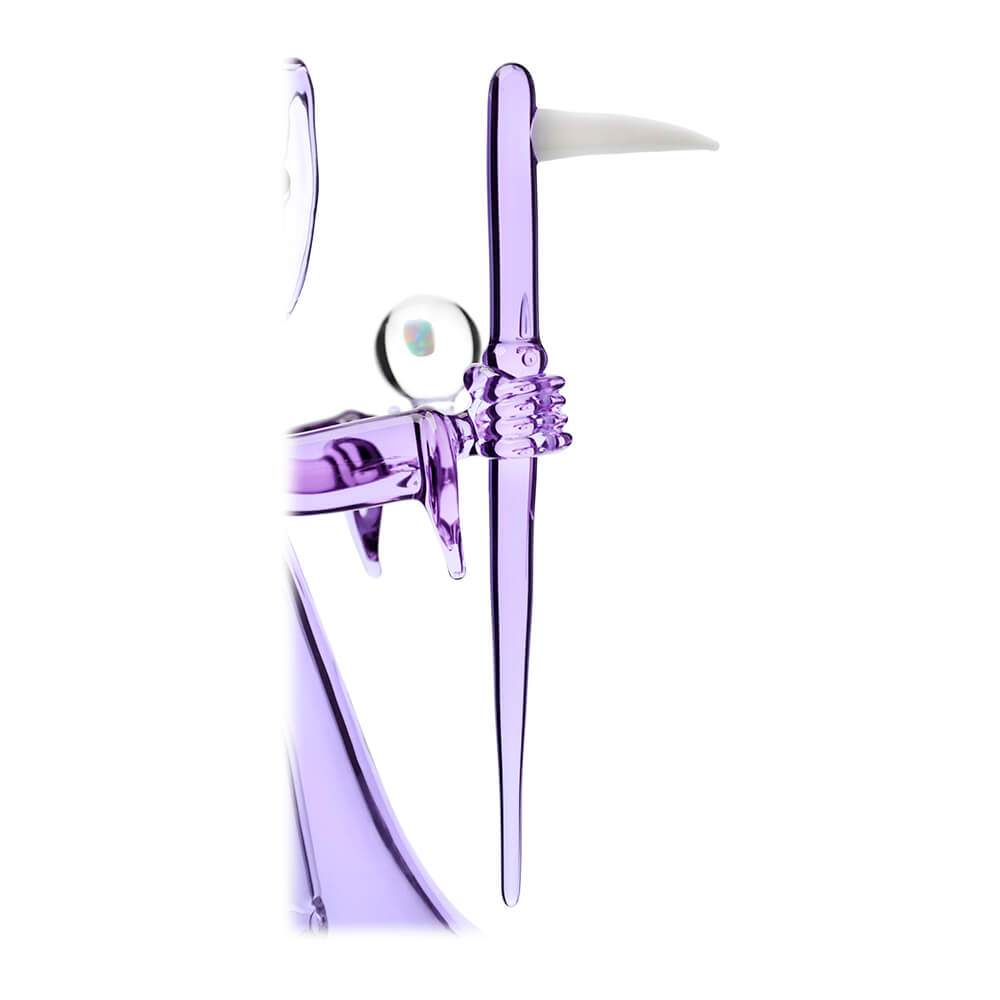 CALIBEAR REAPER RIG WITH REMOVABLE SCYTHE DABBER-Premium borosilicate glass dab rig from Calibear Glass. Ideal for dabbing, providing smooth hits and durability. Shop high-quality dab rigs, water pipes, bongs, erig glasses and glass smoking accessories at Calibear Glass. Elevate your smoking experience with a durable and stylish glass dab rig. Free shipping on all orders