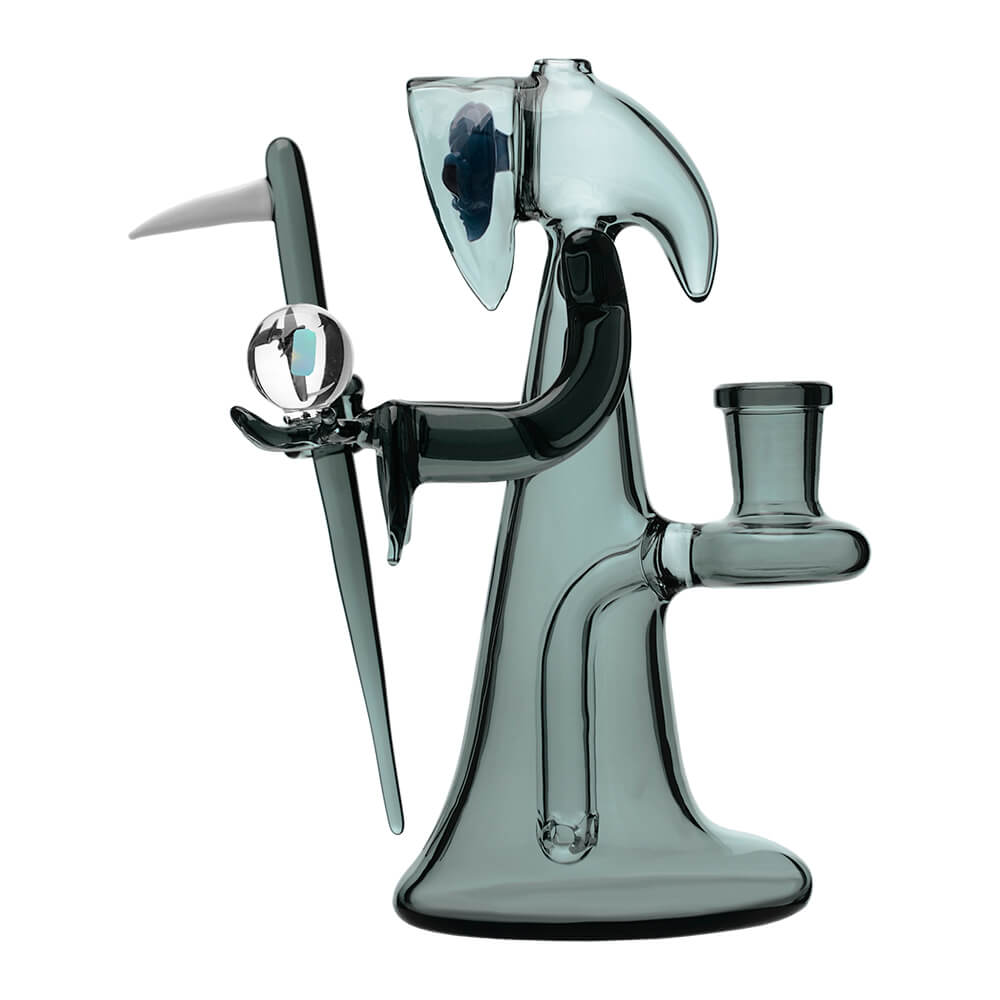 CALIBEAR REAPER RIG WITH REMOVABLE SCYTHE DABBER-Premium borosilicate glass dab rig from Calibear Glass. Ideal for dabbing, providing smooth hits and durability. Shop high-quality dab rigs, water pipes, bongs, erig glasses and glass smoking accessories at Calibear Glass. Elevate your smoking experience with a durable and stylish glass dab rig. Free shipping on all orders