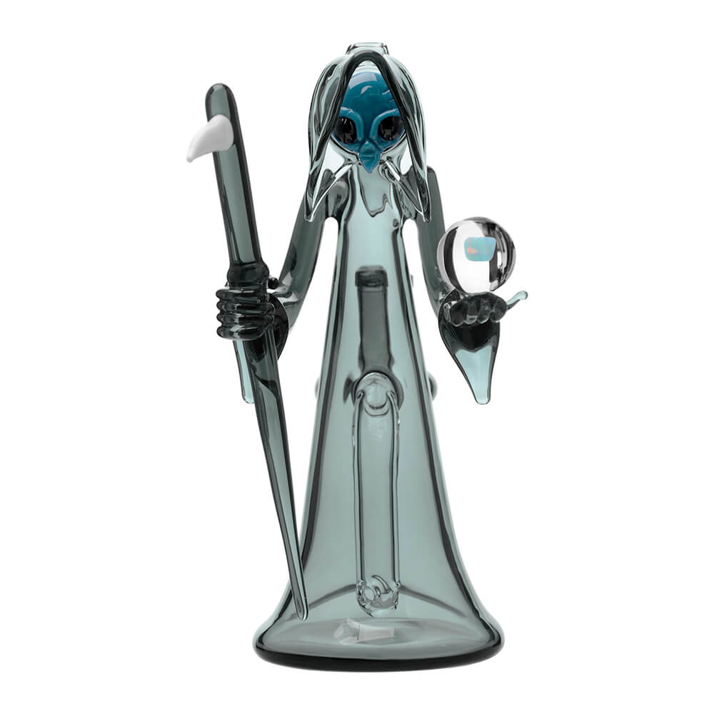 CALIBEAR REAPER RIG WITH REMOVABLE SCYTHE DABBER-Premium borosilicate glass dab rig from Calibear Glass. Ideal for dabbing, providing smooth hits and durability. Shop high-quality dab rigs, water pipes, bongs, erig glasses and glass smoking accessories at Calibear Glass. Elevate your smoking experience with a durable and stylish glass dab rig. Free shipping on all orders
