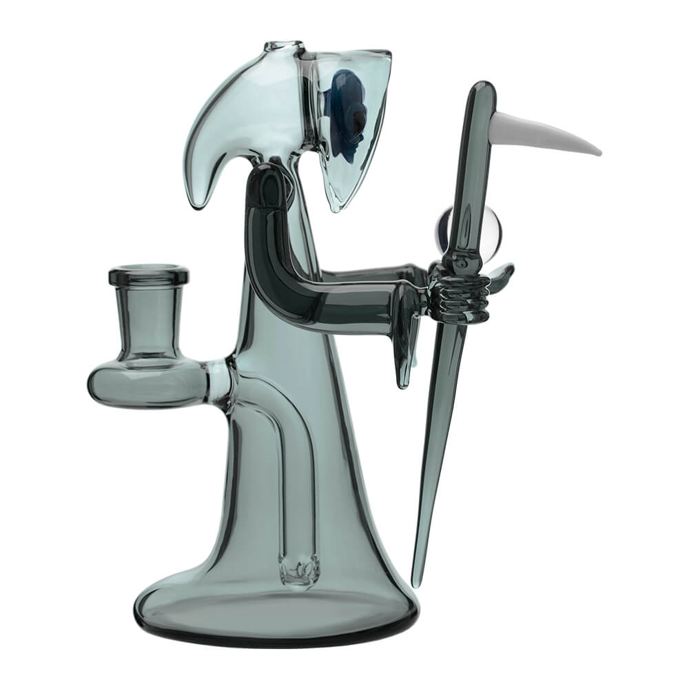 CALIBEAR REAPER RIG WITH REMOVABLE SCYTHE DABBER-Premium borosilicate glass dab rig from Calibear Glass. Ideal for dabbing, providing smooth hits and durability. Shop high-quality dab rigs, water pipes, bongs, erig glasses and glass smoking accessories at Calibear Glass. Elevate your smoking experience with a durable and stylish glass dab rig. Free shipping on all orders