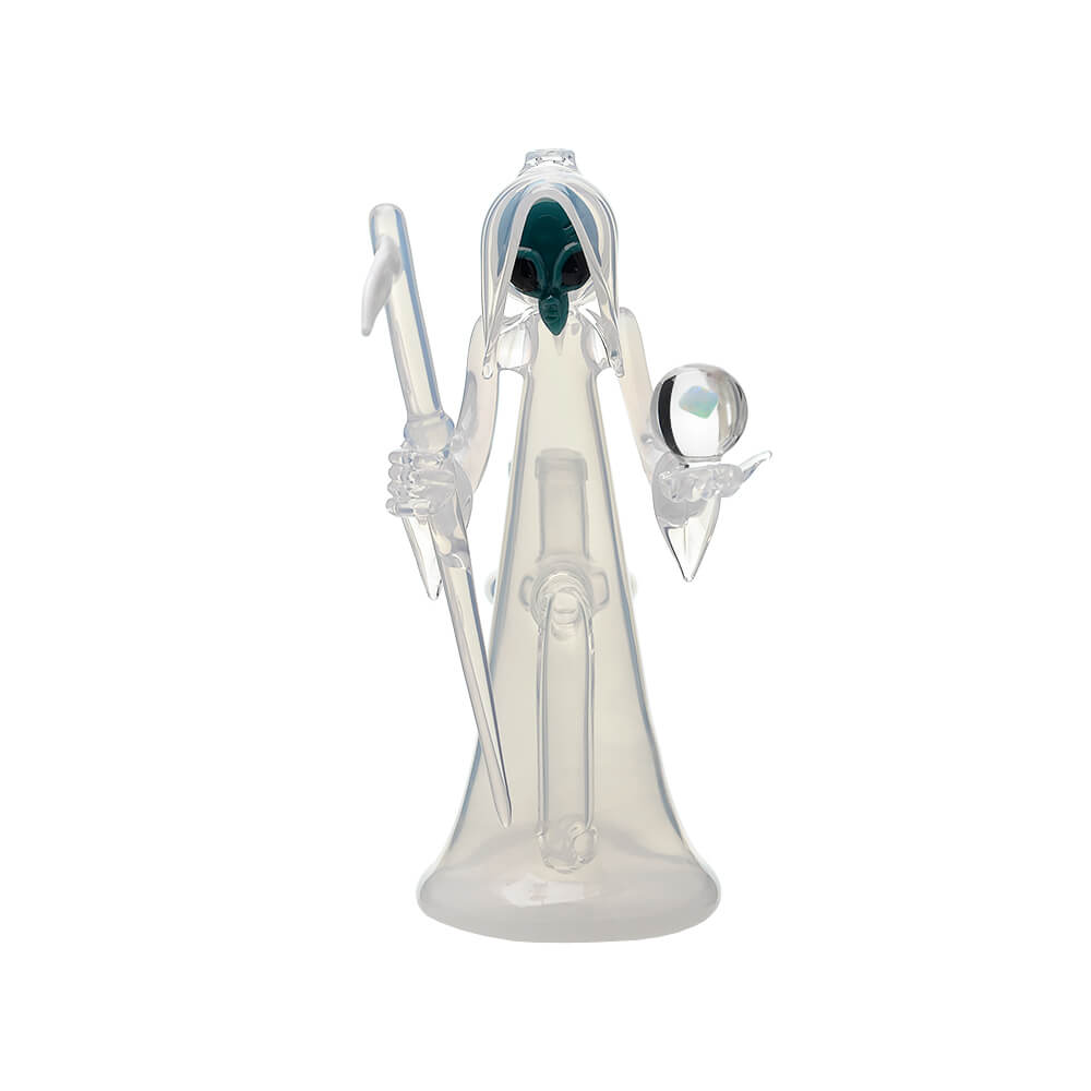 CALIBEAR REAPER RIG WITH REMOVABLE SCYTHE DABBER-Premium borosilicate glass dab rig from Calibear Glass. Ideal for dabbing, providing smooth hits and durability. Shop high-quality dab rigs, water pipes, bongs, erig glasses and glass smoking accessories at Calibear Glass. Elevate your smoking experience with a durable and stylish glass dab rig. Free shipping on all orders