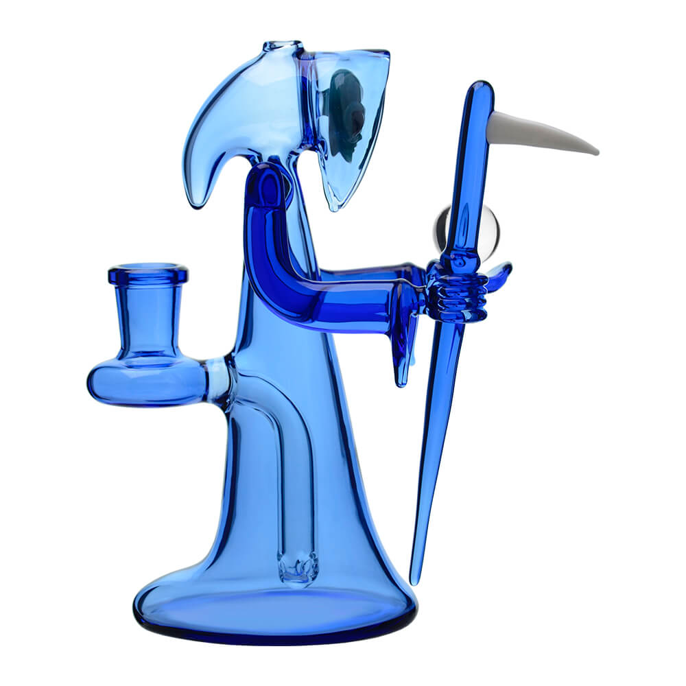 CALIBEAR REAPER RIG WITH REMOVABLE SCYTHE DABBER-Premium borosilicate glass dab rig from Calibear Glass. Ideal for dabbing, providing smooth hits and durability. Shop high-quality dab rigs, water pipes, bongs, erig glasses and glass smoking accessories at Calibear Glass. Elevate your smoking experience with a durable and stylish glass dab rig. Free shipping on all orders