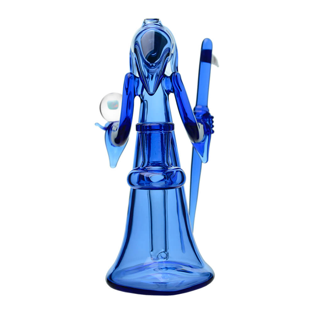 CALIBEAR REAPER RIG WITH REMOVABLE SCYTHE DABBER-Premium borosilicate glass dab rig from Calibear Glass. Ideal for dabbing, providing smooth hits and durability. Shop high-quality dab rigs, water pipes, bongs, erig glasses and glass smoking accessories at Calibear Glass. Elevate your smoking experience with a durable and stylish glass dab rig. Free shipping on all orders