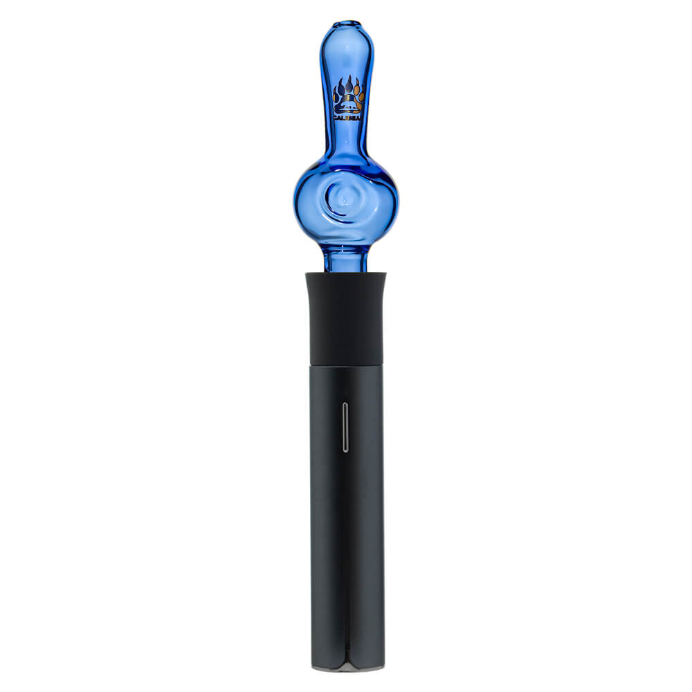 Calibear Spoon Pipe Glass Mouthpiece (Blue) for Puffco Pivot with rounded spoon-style chamber and elongated glass mouthpiece