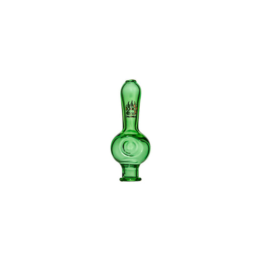 Calibear Spoon Pipe Glass Mouthpiece (Green) for Puffco Pivot with rounded spoon-style chamber and elongated glass mouthpiece