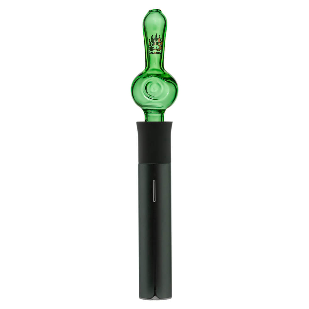 Calibear Spoon Pipe Glass Mouthpiece (Green) for Puffco Pivot with rounded spoon-style chamber and elongated glass mouthpiece