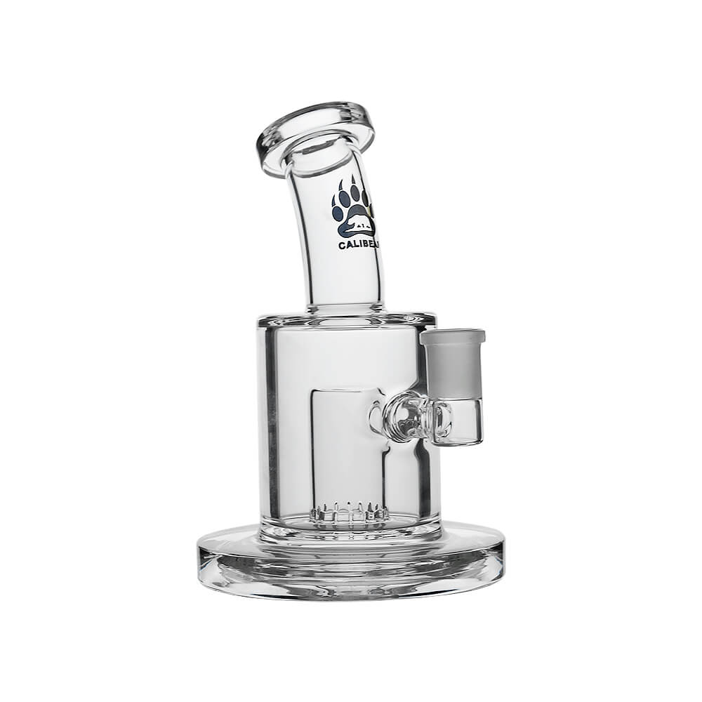 Calibear Thick Dab Rig (Clear) with bent neck and Slitted Can Perc, right angled product view