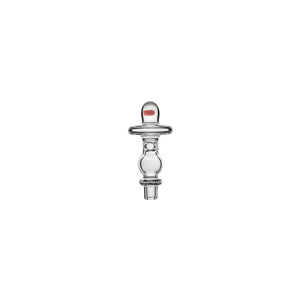 Calibear UFO Joystick Carb Cap (Clear) alternate view showing encased opal tip and sculpted glass joystick profile for Dr. Dabber Switch GO