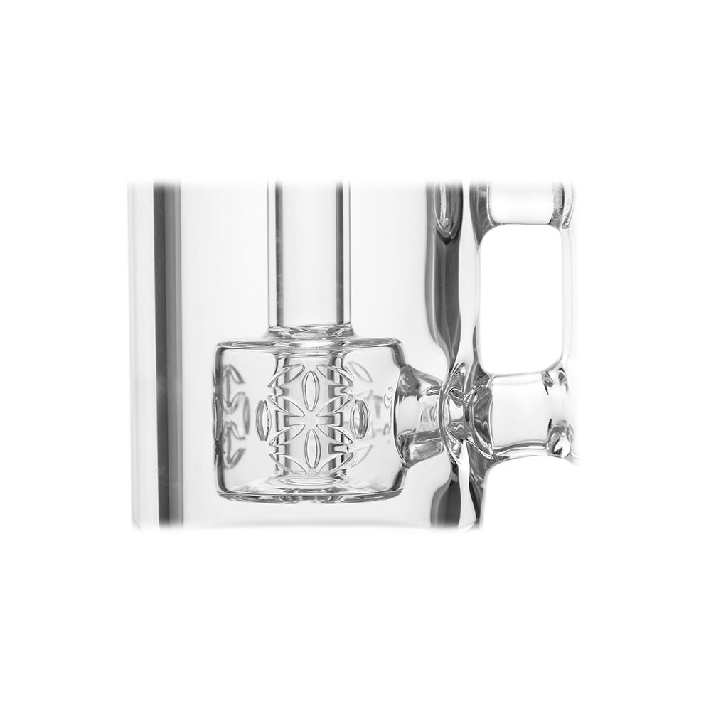 Calibear vortex turbo incycler glass bong with TRI-SEED perc, clear glass, 14.5mm joint, 8 inch with glow in the dark logo