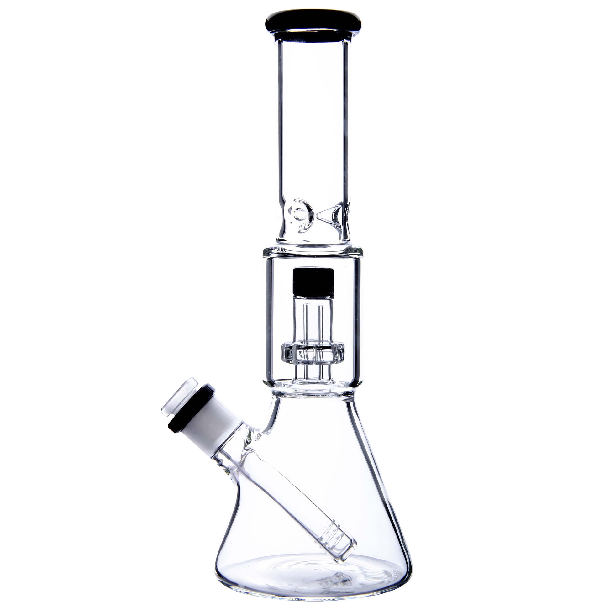 Calibear Classic Beaker Water Pipe with built-in tree percolator and blue accented mouthpiece.