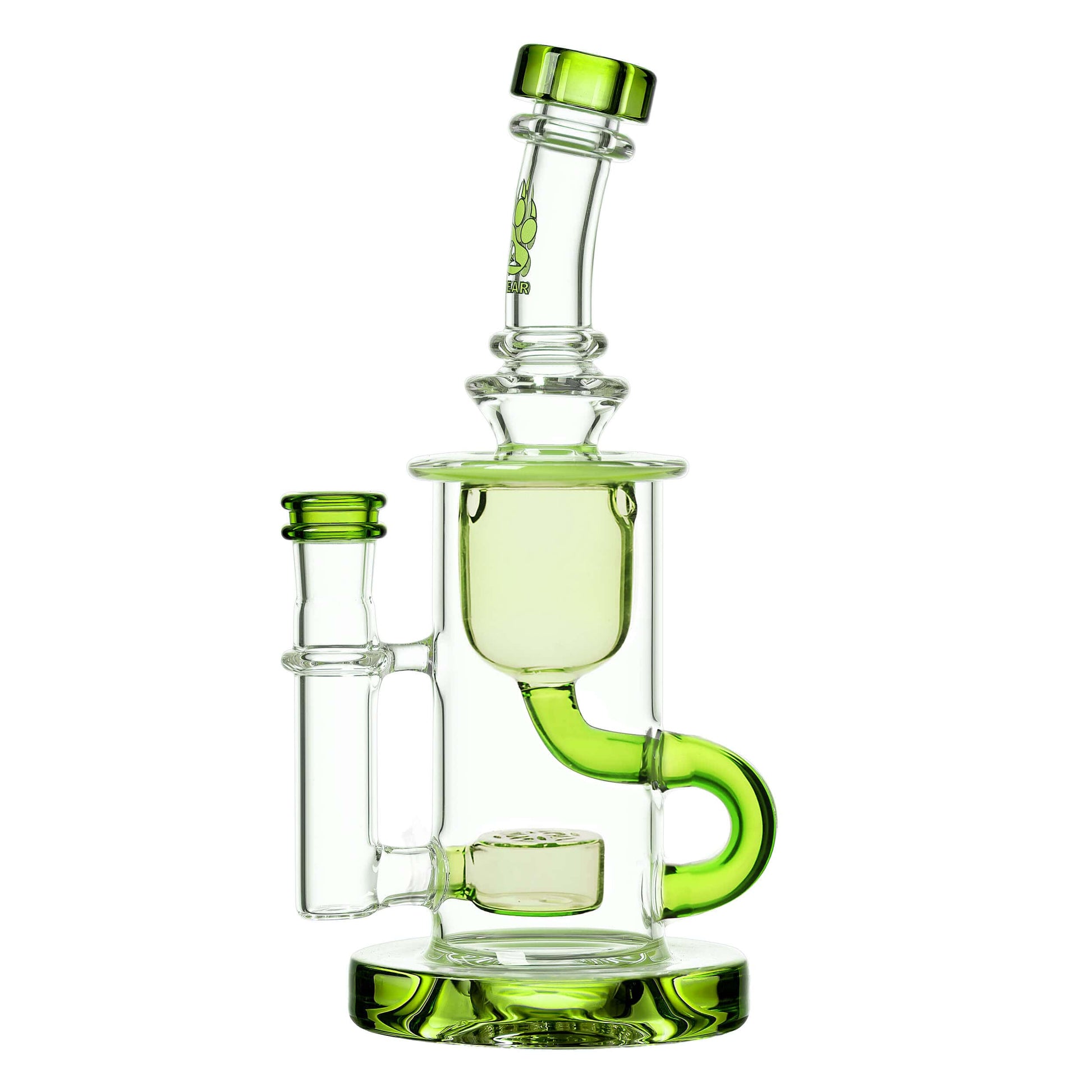KLEIN RECYCLER-CLEAR- Premium borosilicate glass dab rig from Calibear Glass. Ideal for dabbing, providing smooth hits and durability. Shop high-quality dab rigs, water pipes, bongs, erig glasses and glass smoking accessories at Calibear Glass. Elevate yo