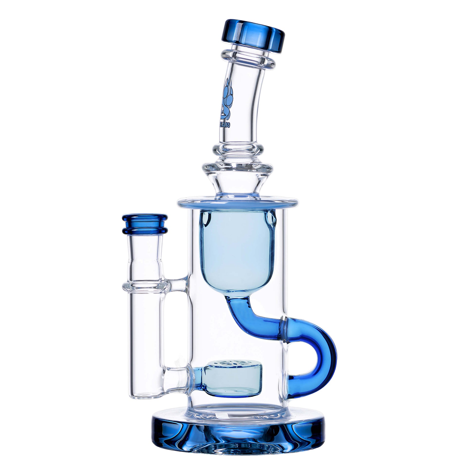 KLEIN RECYCLER-CLEAR- Premium borosilicate glass dab rig from Calibear Glass. Ideal for dabbing, providing smooth hits and durability. Shop high-quality dab rigs, water pipes, bongs, erig glasses and glass smoking accessories at Calibear Glass. Elevate yo