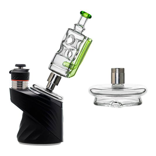 CaliBear Glass Converter with stainless steel threading for connecting Nectar Collector tips to Puffco Peak glass attachments.