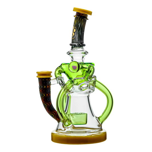Calibear Heady Wigwag Fab Klein Recycler Handcrafted Borosilicate Glass Gallery showcase view 16 highlighting functional glass details