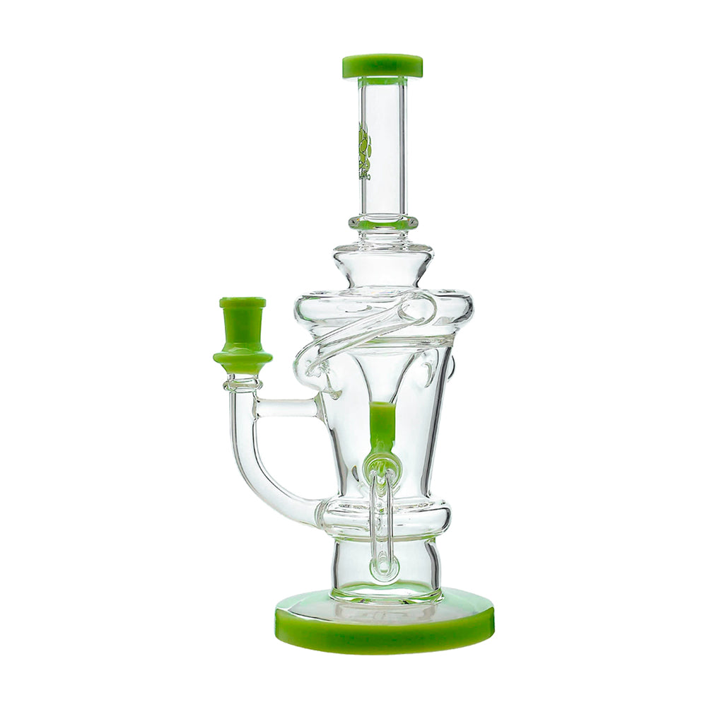 Calibear Heady Wigwag Glass Attachment for Puffco Peak and Pro featuring colorful wigwag designs and an encased opal.