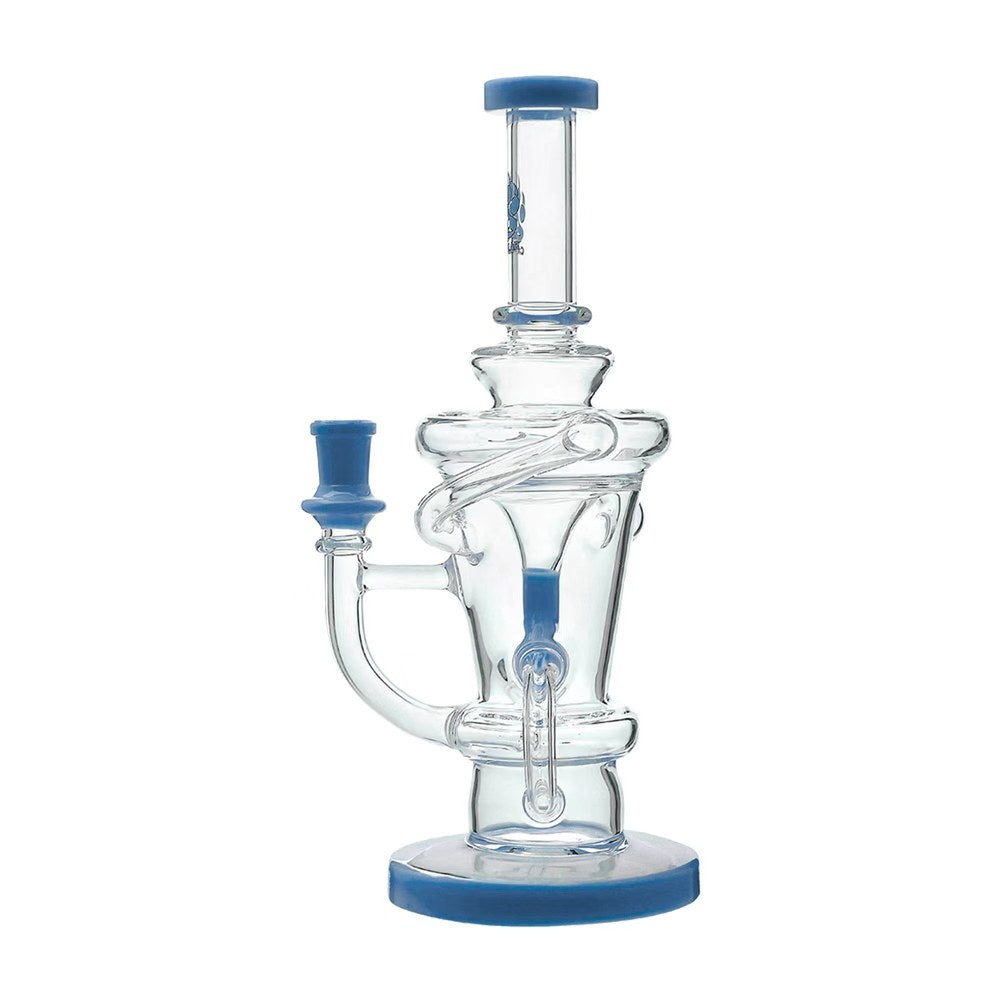 Calibear Heady Wigwag Glass Attachment for Puffco Peak and Pro featuring colorful wigwag designs and an encased opal.