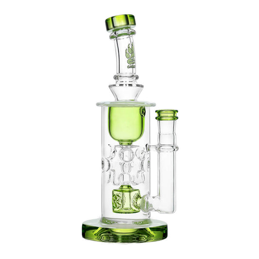 Calibear Straight Fab Torus Dab Rig with Green Accents and Seed of Life Perc.