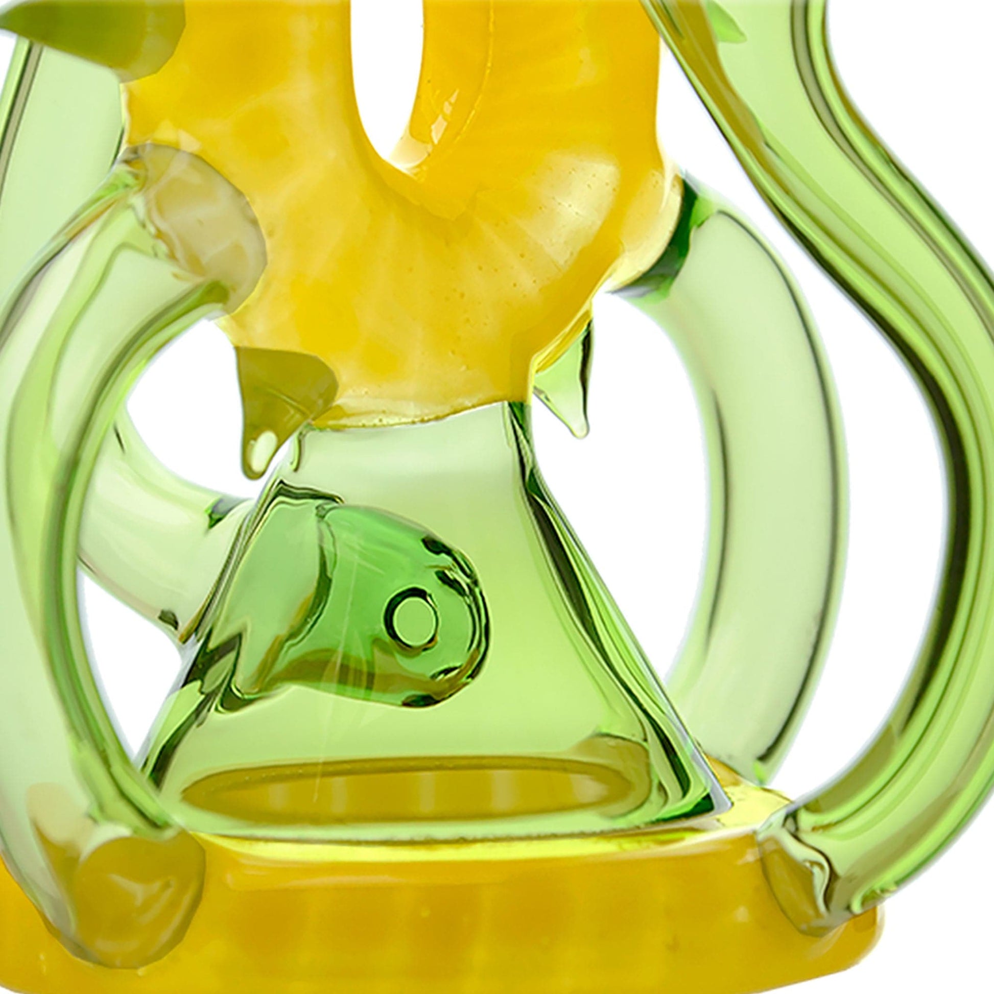 CALIBEAR SWISS INCYCLER WITH QUAD UPTAKE- Premium borosilicate glass dab rig from Calibear Glass. Ideal for dabbing, providing smooth hits and durability. Shop high-quality dab rigs, water pipes, bongs, erig glasses and glass smoking accessories at Calibe