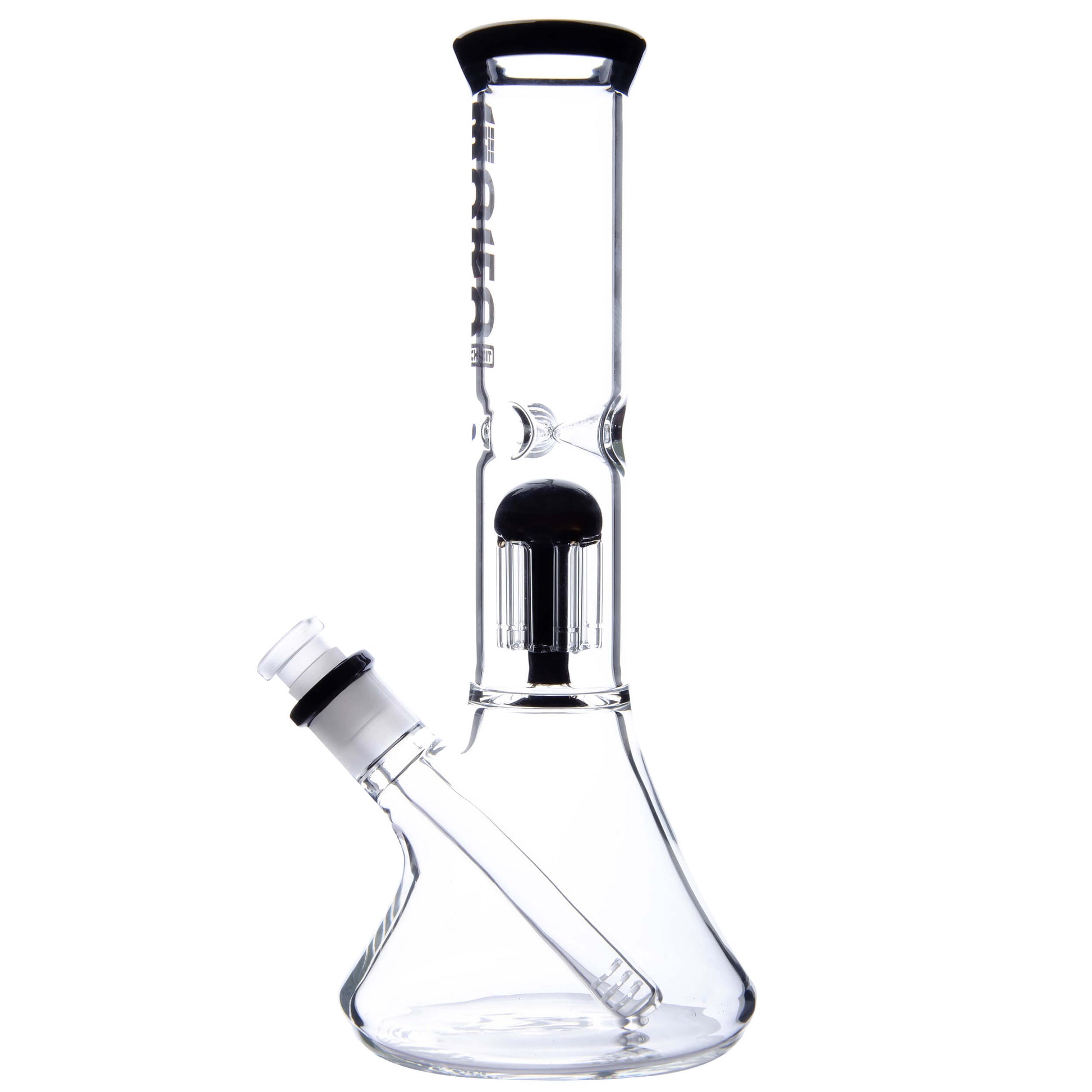 Calibear Tall Chamber Glass Beaker Water Pipe with integrated showerhead percolator and wide stable base.