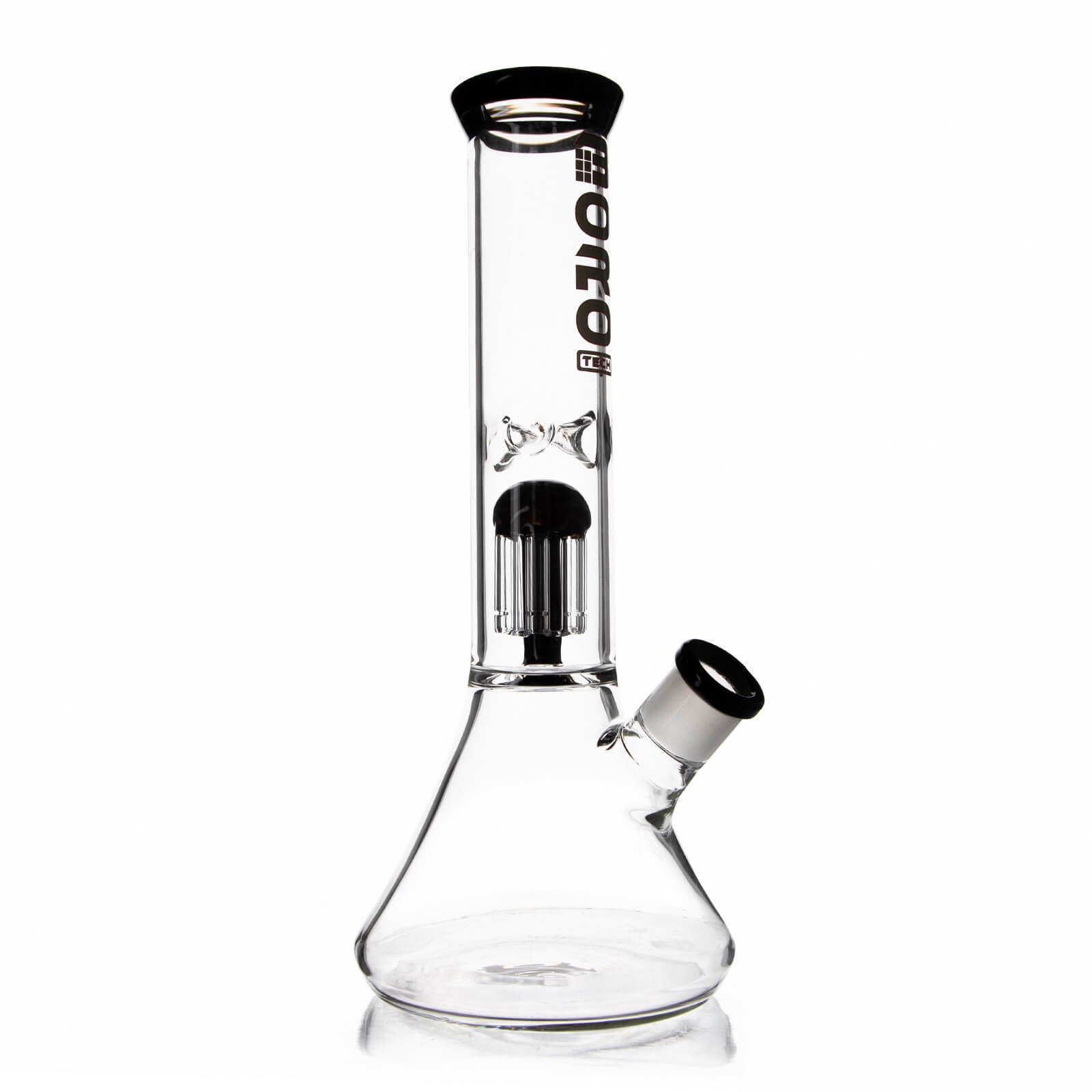 Calibear Tall Chamber Glass Beaker Water Pipe with integrated showerhead percolator and wide stable base.