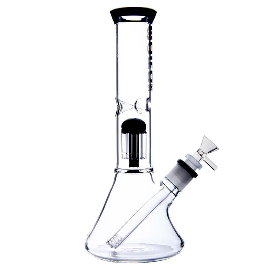 Calibear Tall Chamber Glass Beaker Water Pipe with integrated showerhead percolator and wide stable base.