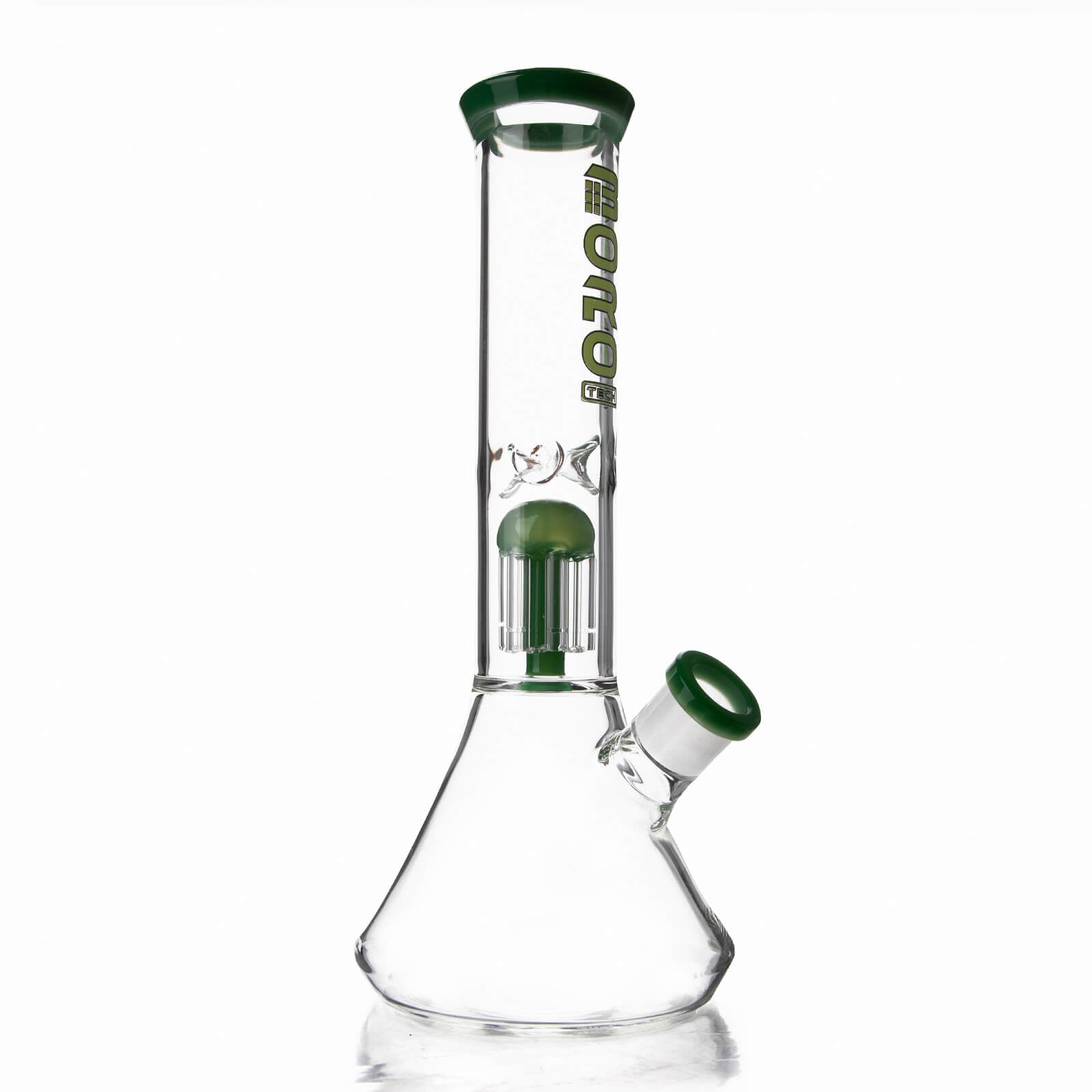 Calibear Tall Chamber Glass Beaker Water Pipe with integrated showerhead percolator and wide stable base.