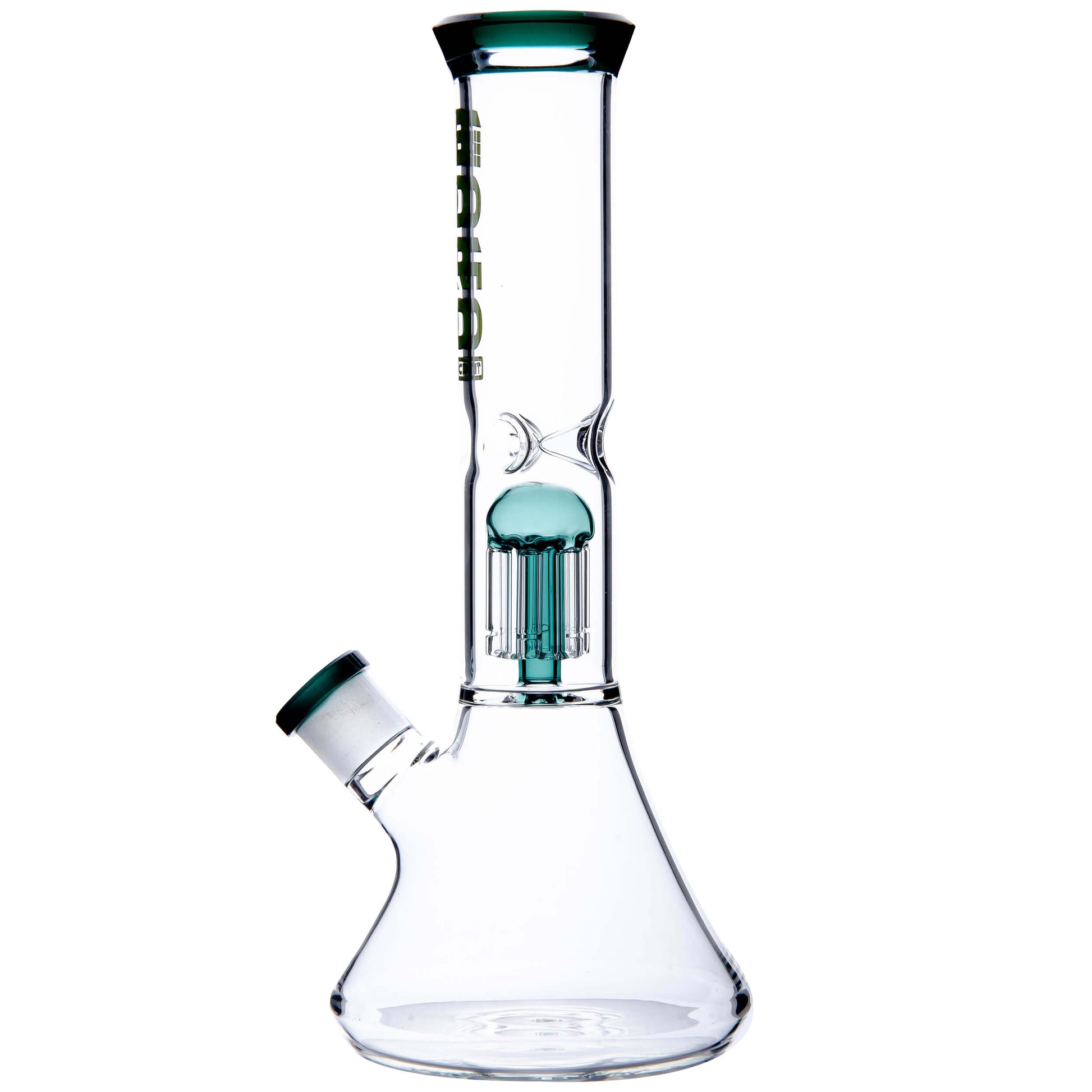 Calibear Tall Chamber Glass Beaker Water Pipe with integrated showerhead percolator and wide stable base.
