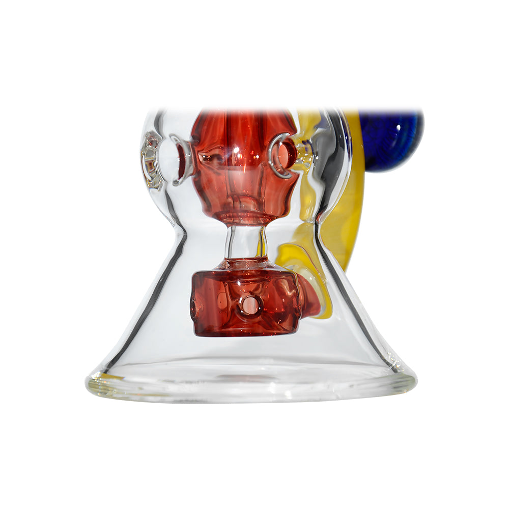 Calibear Triple Arm Swiss Fab Incycler Dab Rig with Marble handcrafted colored borosilicate dab rig with decorative marble accent