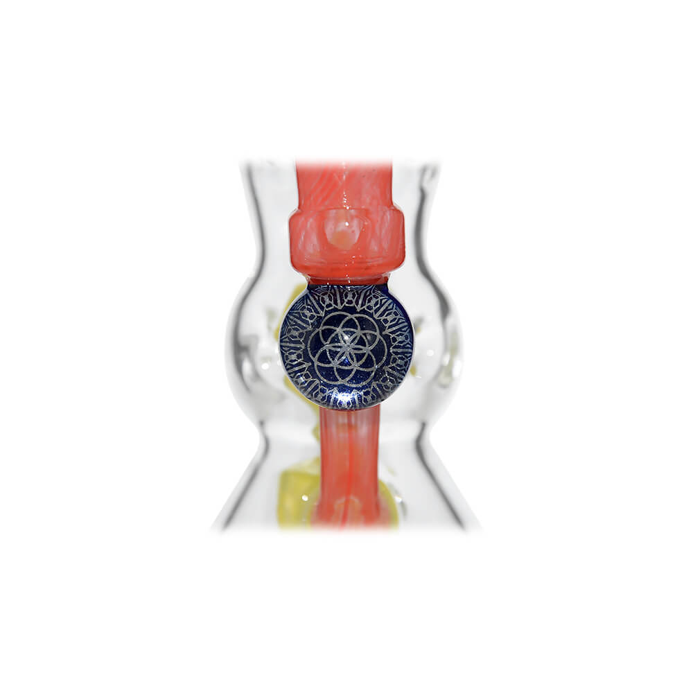 Calibear Triple Arm Swiss Fab Incycler Dab Rig with Marble handcrafted colored borosilicate dab rig with decorative marble accent