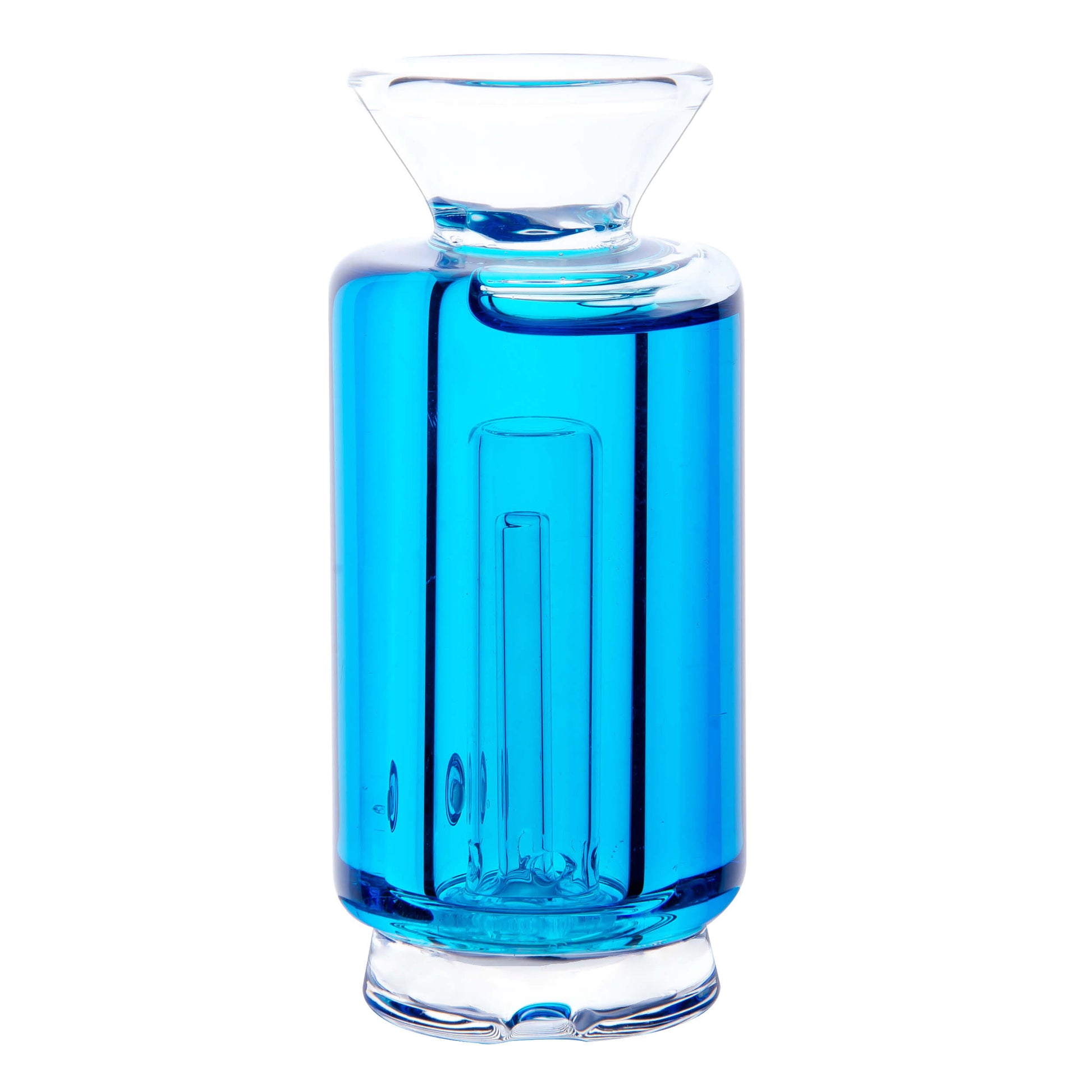 Five colorful Chill Pop glycerin-filled glass toppers for Focus V Carta and VLAB Halo in pink, purple, blue, orange, and green on a white background.