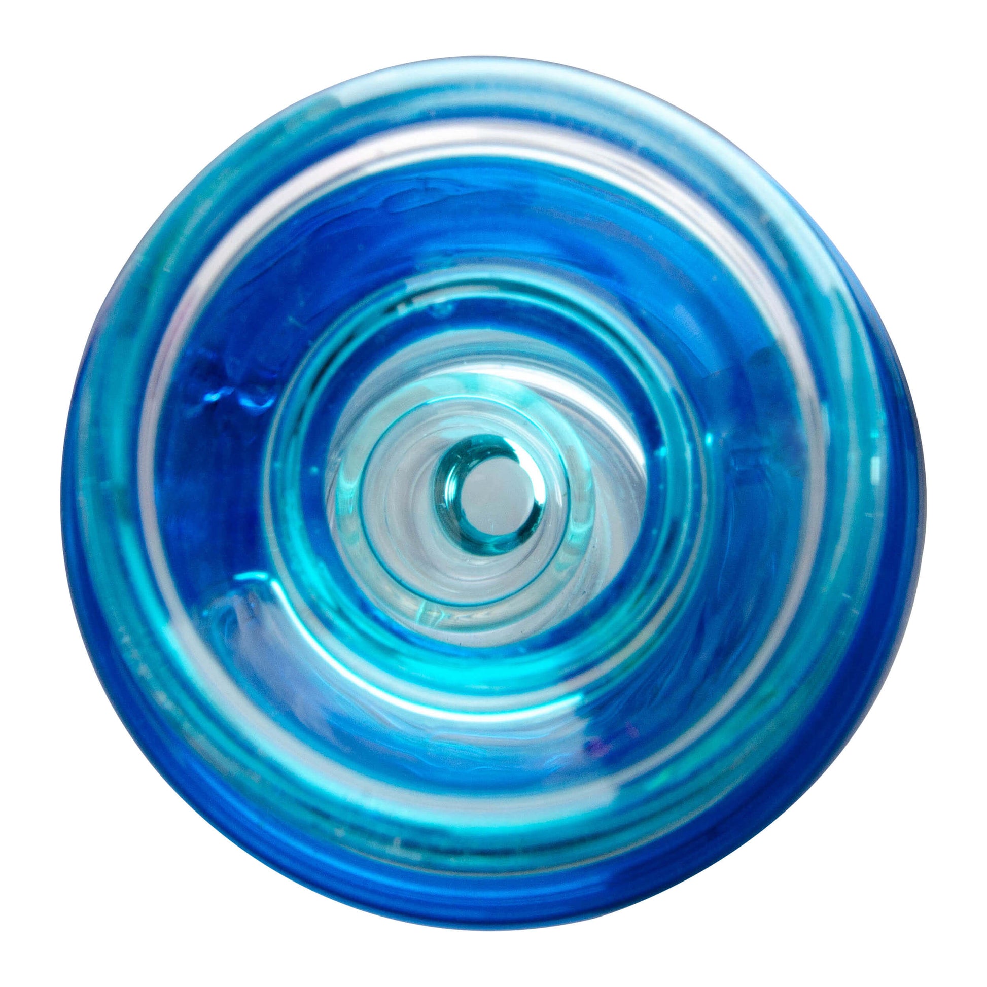 Five colorful Chill Pop glycerin-filled glass toppers for Focus V Carta and VLAB Halo in pink, purple, blue, orange, and green on a white background.