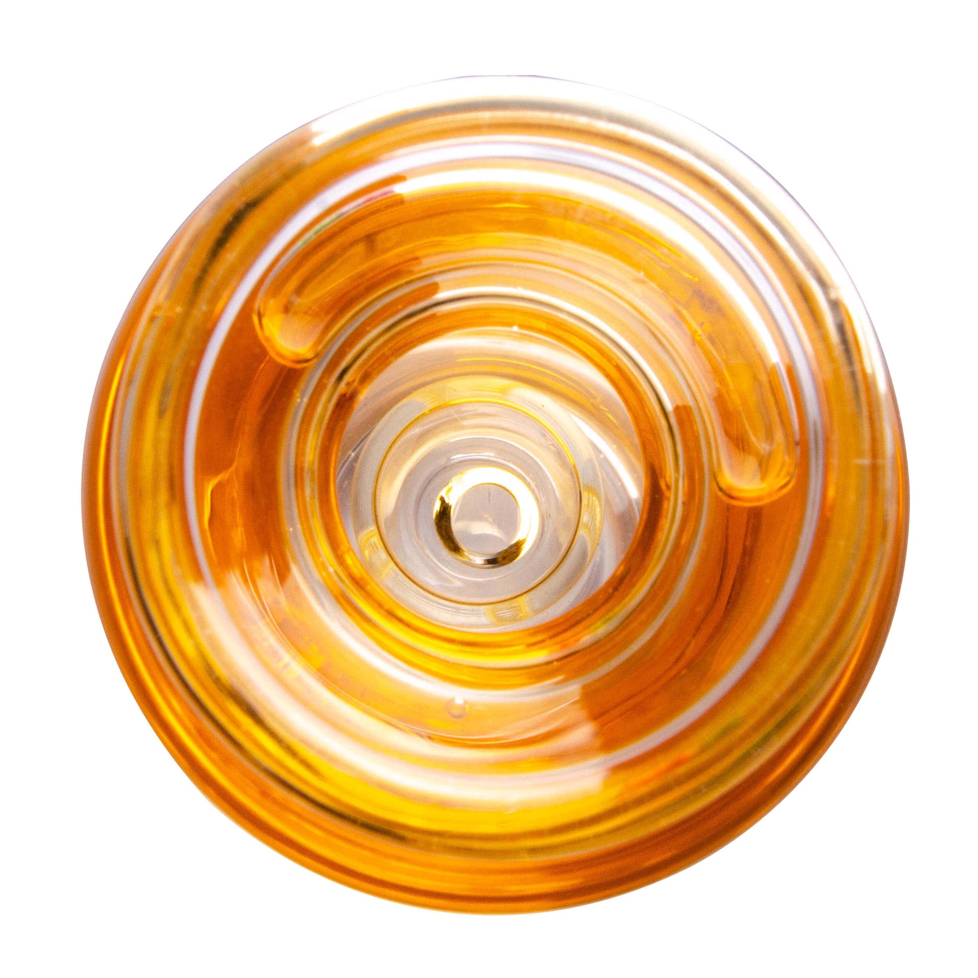 Five colorful Chill Pop glycerin-filled glass toppers for Focus V Carta and VLAB Halo in pink, purple, blue, orange, and green on a white background.