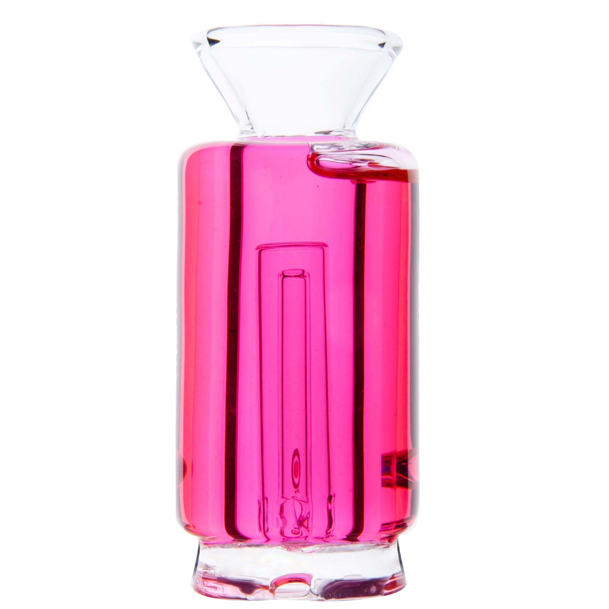 Five colorful Chill Pop glycerin-filled glass toppers for Focus V Carta and VLAB Halo in pink, purple, blue, orange, and green on a white background.