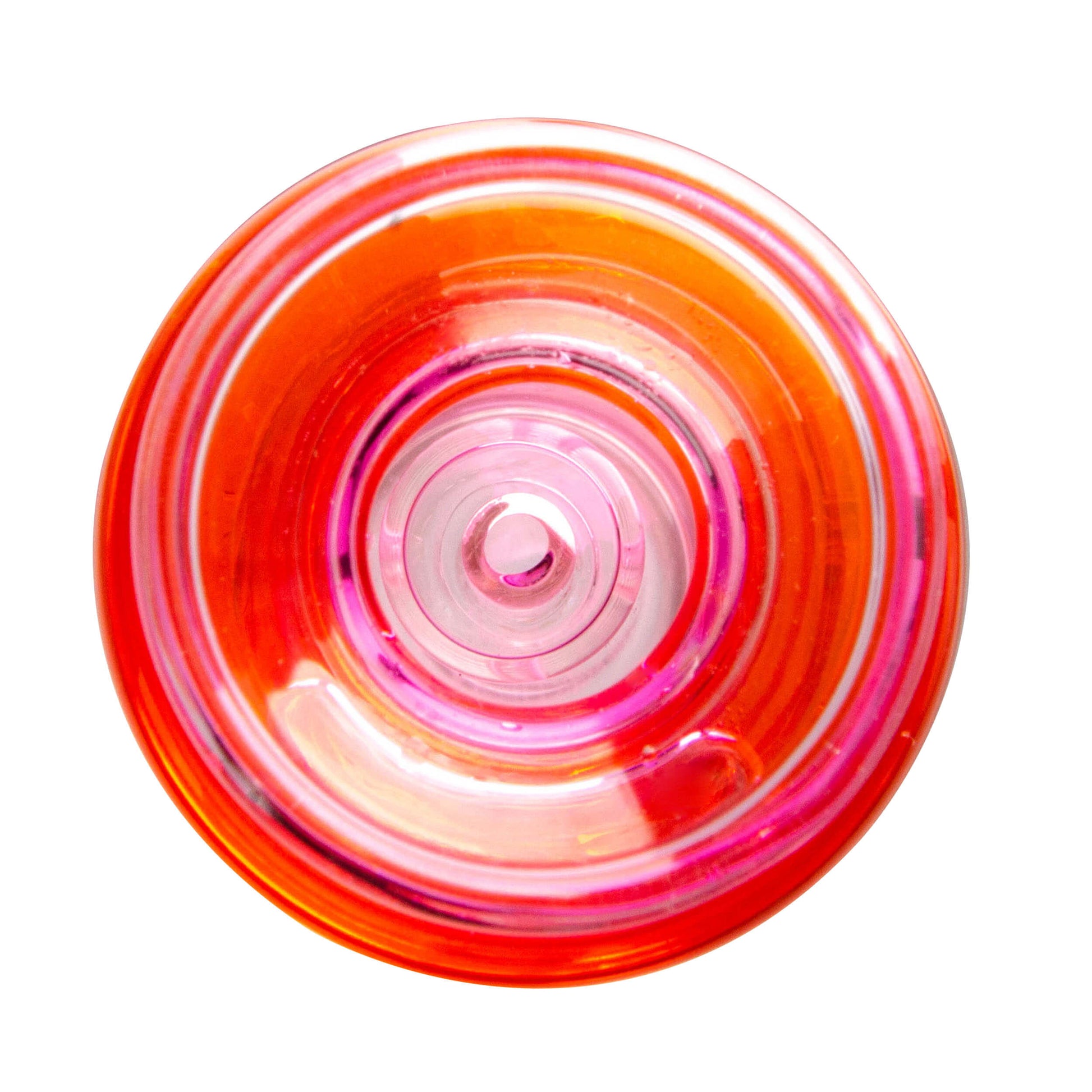 Five colorful Chill Pop glycerin-filled glass toppers for Focus V Carta and VLAB Halo in pink, purple, blue, orange, and green on a white background.