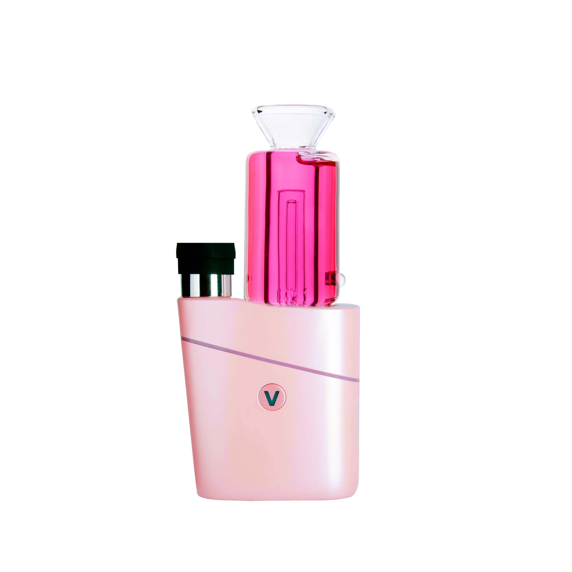 Five colorful Chill Pop glycerin-filled glass toppers for Focus V Carta and VLAB Halo in pink, purple, blue, orange, and green on a white background.